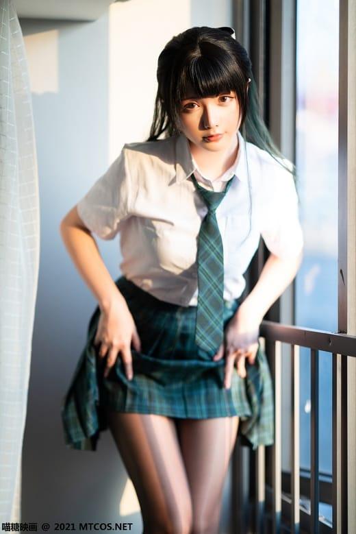 [喵糖映画]VOL.435 绿色黑丝JK [20P/90MB]-1