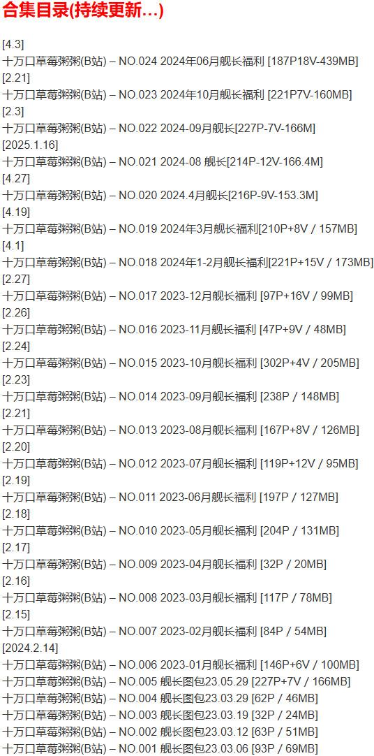 十万口草莓粥粥 – 舰长写真&视频合集【持续更新中】-1