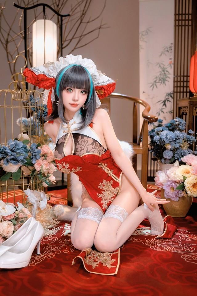 Shika小鹿鹿 – NO.133 碧蓝航线写真本-柴郡新春旗袍[16P-229MB]-1